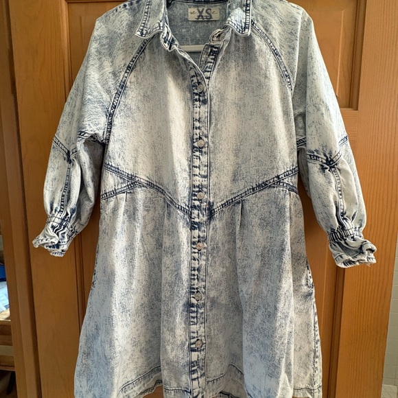 Free People We The Free Hannah Denim Mini Dress - Picture 3 of 6